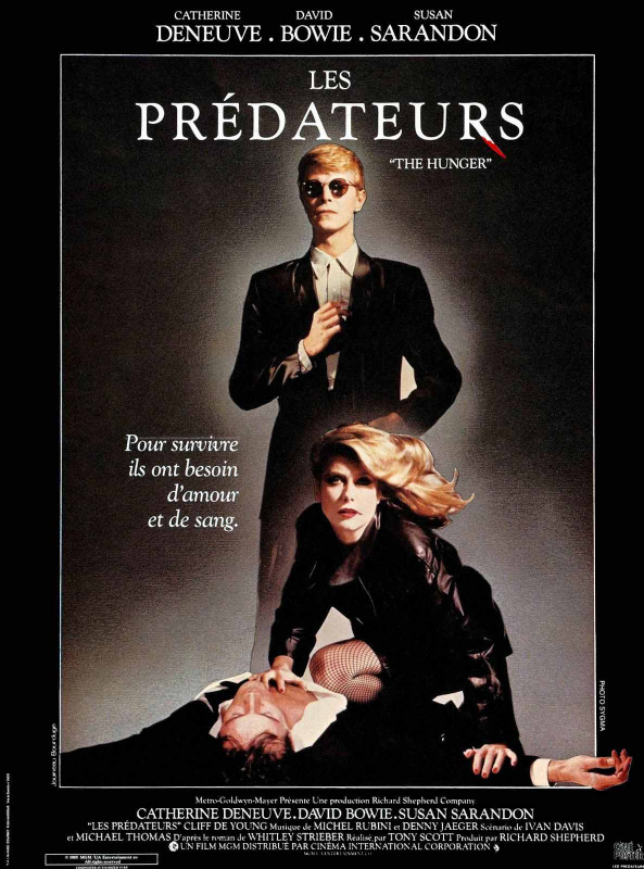 Affiche française du film de Les Prédateurs (The Hunger, 1983) de Tony Scott.