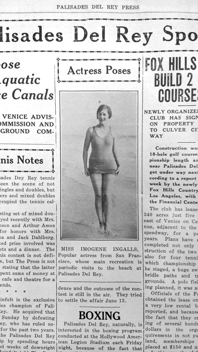 Actress Imogen Ingall on the beach at Playa Del Rey. Palisades. 