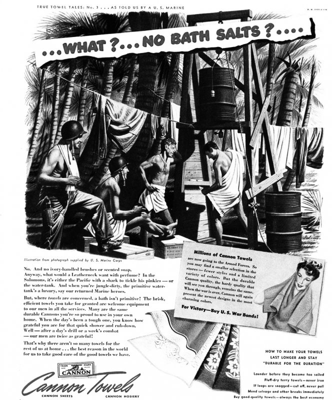 Annonce publicitaire créée par l’Agence N. W. Ayer & Son de Philadelphie, 1943. Cette agence était également en contrat avec l’armée américaine durant les années 1940 