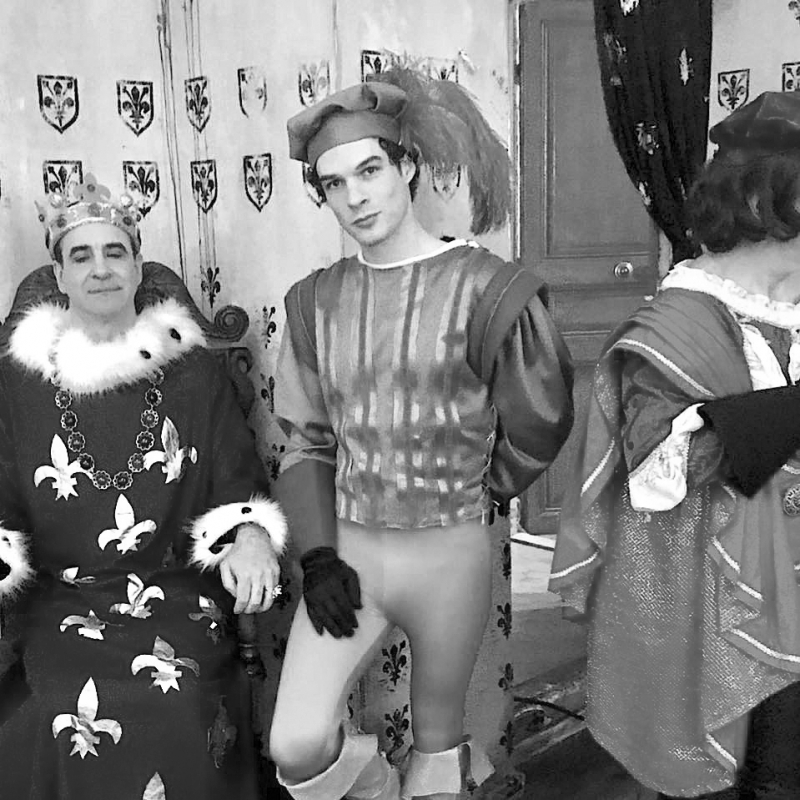 Michka Assayas et Arthur Dreyfus durant le tournage de La Tour de Nesle