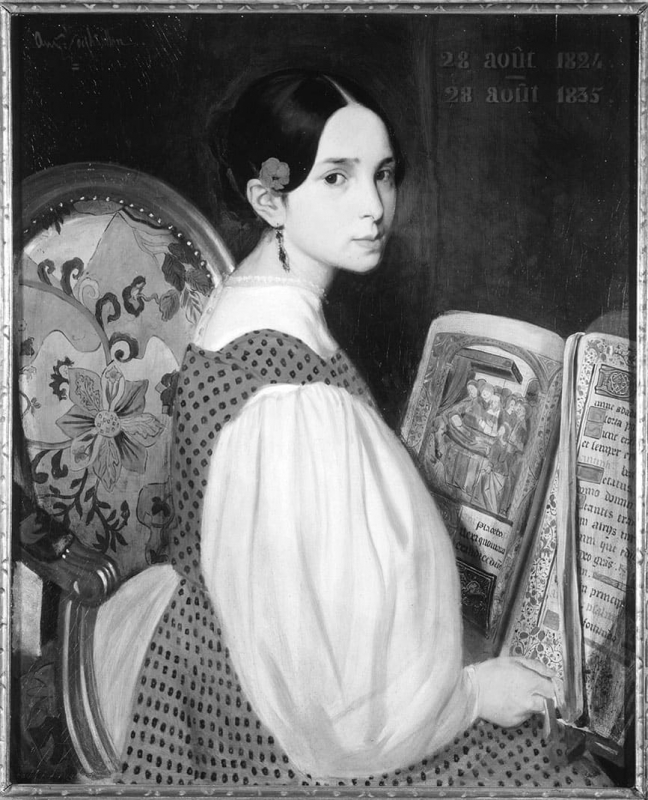 Léopoldine au Livre d’Heures, Auguste de Châtillon, 1835, huile sur toile