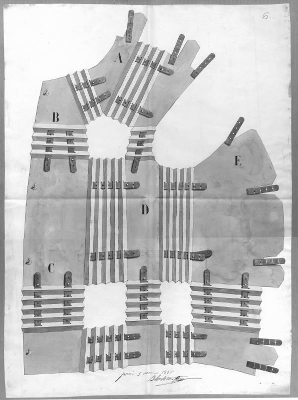 Julien Blanchetièrre, « Mesure à l'usage des tailleurs dite Mesuréotype », 1850. 